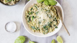 Quinua con pesto y espinacas